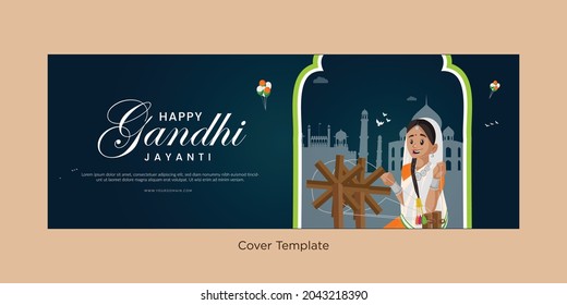 Happy Gandhi Jayanti cover page design.