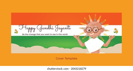 Happy Gandhi Jayanti cover template design.