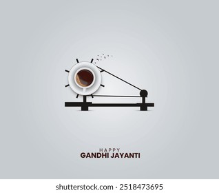 Feliz Gandhi Jayanti, diseño creativo de Gandhi Jayanti para el Anuncio de redes sociales, cartel, ilustración 3d