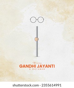Happy Gandhi Jayanti! A creative social media poster for Gandhi Jayanti