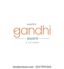 Happy Gandhi Jayanti Creative Wishes Gandhi Jayanti Typography 
Gandhi Jayanti Text Mahatma Gandhi Vector 2nd October