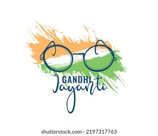 happy gandhi jayanti holiday template with spectacles design 