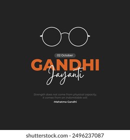 Happy Gandhi Jayanti illustration - Instagram Post Design