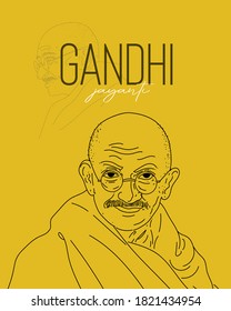 Happy Gandhi Jayanti Text with gandhi vector template design