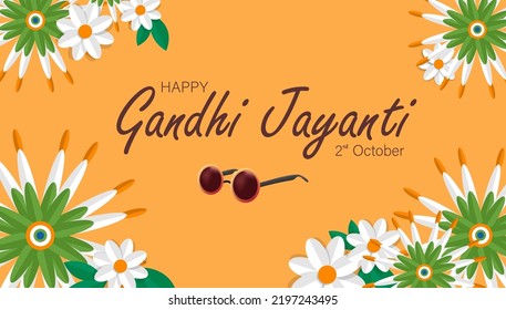Happy Gandhi Jayanti Vector Illustration. Mohandas Karam Chandra Gandhi Birthday.