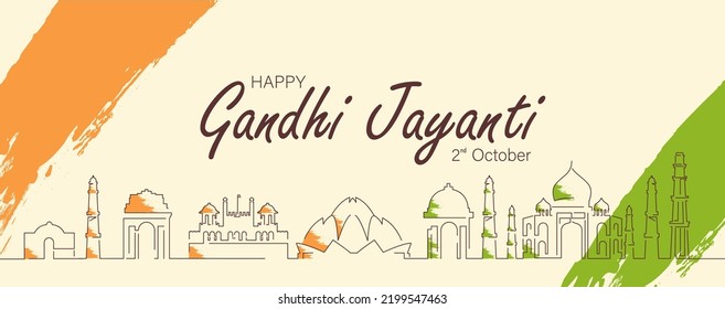 Happy Gandhi Jayanti Vector Illustration. Mohandas Karam Chandra Gandhi Birthday.
