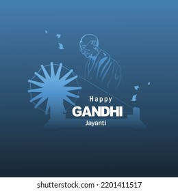 diseño gráfico de vector Gandhi Jayanti feliz