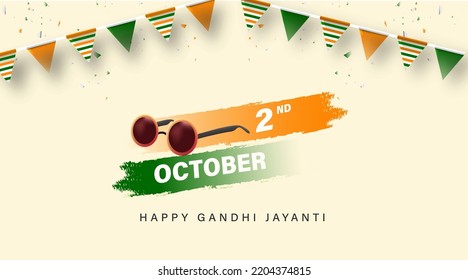 Happy Gandhi Jayanti Vector Illustration. Mohandas Karam Chandra Gandhi Birthday.