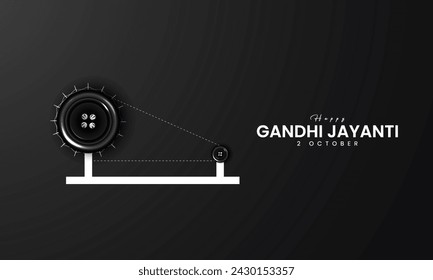 Happy Gandhi Jayanti.Gandhi's eyeglasses with the Indian flag. 3D Illustration