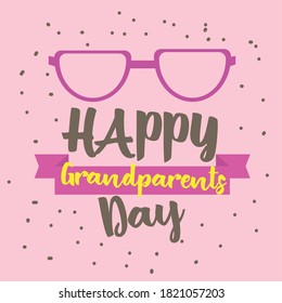 Happy gandparents day card with glasses - Vector
