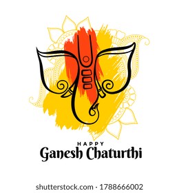 Happy Ganesh Chaturhi Festival Wishes Card Stock Vector (Royalty Free ...