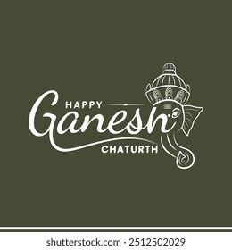 Happy Ganesh Chaturthi, 7 September, greeting card Ganesh Chaturthi, Social media template, vector illustration, stock illustaction, Ganesh Chaturthi post design.