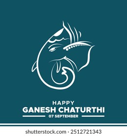 Happy Ganesh Chaturthi, 7 September, greeting card Ganesh Chaturthi, Social media template, vector illustration, stock illustaction, Ganesh Chaturthi post design.