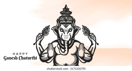 happy ganesh chaturthi background festival vector illustration