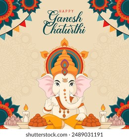 Happy Ganesh Chaturthi background. vector illustration