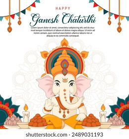 Happy Ganesh Chaturthi background. vector illustration