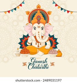 Happy Ganesh Chaturthi Hintergrund. Vektorillustration