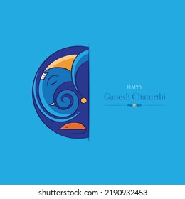 happy ganesh chaturthi blue colour illustration