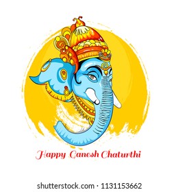 Happy Ganesh Chaturthi with brush stock and creative design illustration 