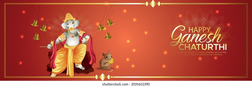Happy ganesh chaturthi celebration background with vector illustration