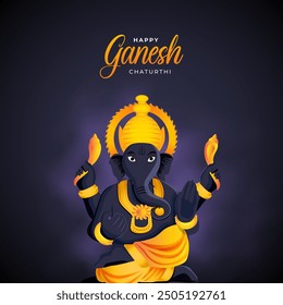 Happy ganesh chaturthi celebration vector. Lord Ganesh Chaturthi background. 