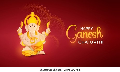 Happy ganesh chaturthi celebration vector. Lord Ganesh Chaturthi background. 