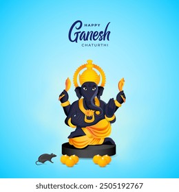 Happy ganesh chaturthi celebration vector. Lord Ganesh Chaturthi background. 