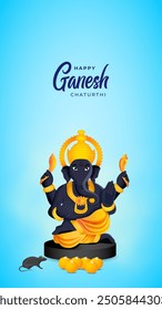 Happy ganesh chaturthi celebration vector. Lord Ganesh Chaturthi background. Ganesh Aagman Celebration
