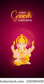 Happy ganesh chaturthi celebration vector. Lord Ganesh Chaturthi background. Ganesh Aagman Celebration
