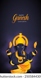 Happy ganesh chaturthi celebration vector. Lord Ganesh Chaturthi background. Ganesh Aagman Celebration
