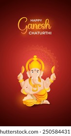 Happy ganesh chaturthi celebration vector. Lord Ganesh Chaturthi background. Ganesh Aagman Celebration
