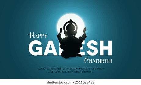 Happy ganesh chaturthi celebration vector. Lord Ganesh Mantra In Sanskrit. Translation: Oh Lord with a curved trunk and powerful body, whose aura is equivalent to the light..