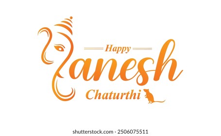 Happy Ganesh Chaturthi Creative Vector Vinayaka Festival Greetings Ganesh Chaturthi Typography Ganesh Festival Hindu Traditional Festival 