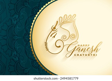 happy ganesh chaturthi cultural background in premium style vector