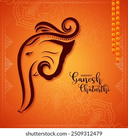 Happy Ganesh Chaturthi cultural Indian festival beautiful background vector