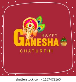 Happy Ganesh Chaturthi design, Vector Illustration.