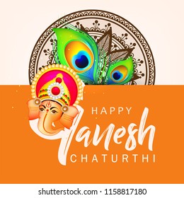 Happy Ganesh Chaturthi design, Vector Illustration.