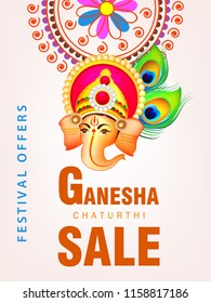 Happy Ganesh Chaturthi design, Vector Illustration.
