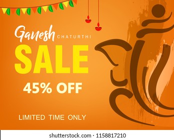 Happy Ganesh Chaturthi design, Vector Illustration.