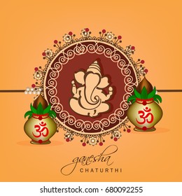Happy Ganesh Chaturthi design, Vector Illustration.