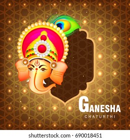 Happy Ganesh Chaturthi design, Vector Illustration.