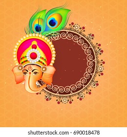 Happy Ganesh Chaturthi design, Vector Illustration.