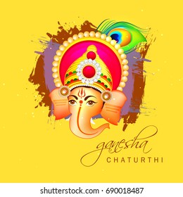 Happy Ganesh Chaturthi design, Vector Illustration.