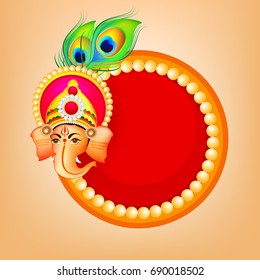 Happy Ganesh Chaturthi design, Vector Illustration.