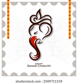 Happy Ganesh Chaturthi elegant Indian religious festival background vector