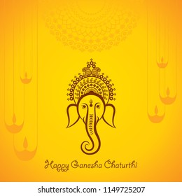 happy ganesh chaturthi festival background vector