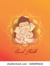 Happy Ganesh Chaturthi Festival Background with Lord Ganesha 