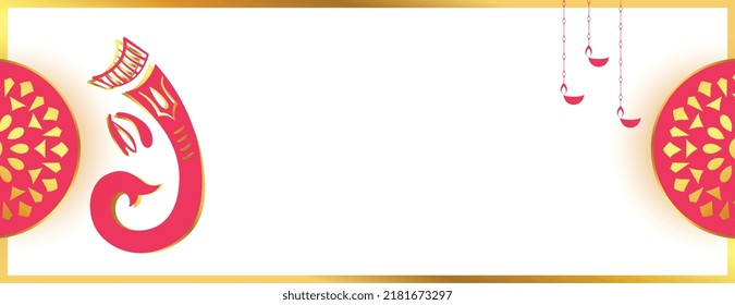 happy ganesh chaturthi festival banner with text space 