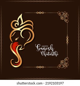 Happy Ganesh Chaturthi festival celebration greeting card vector