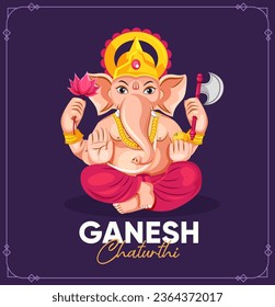 Happy Ganesh Chaturthi festival celebration banner